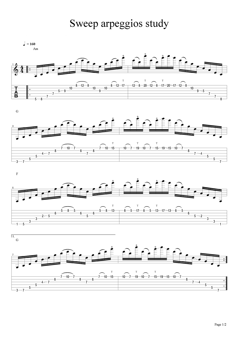 Sweep arpeggios study