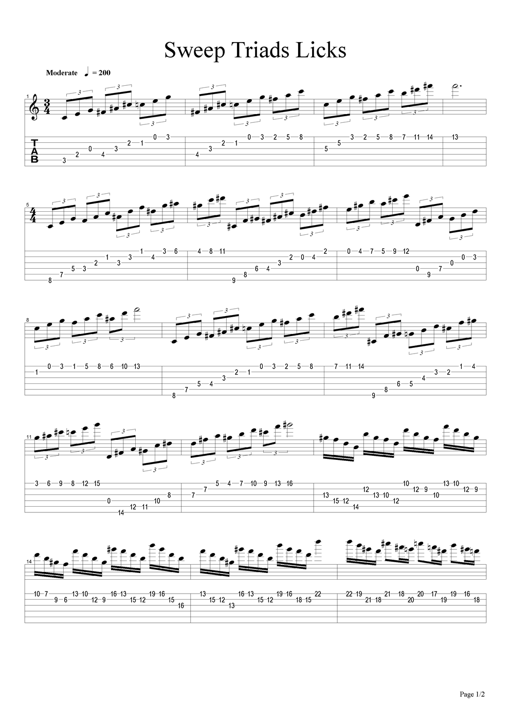 Sweep Triads Licks