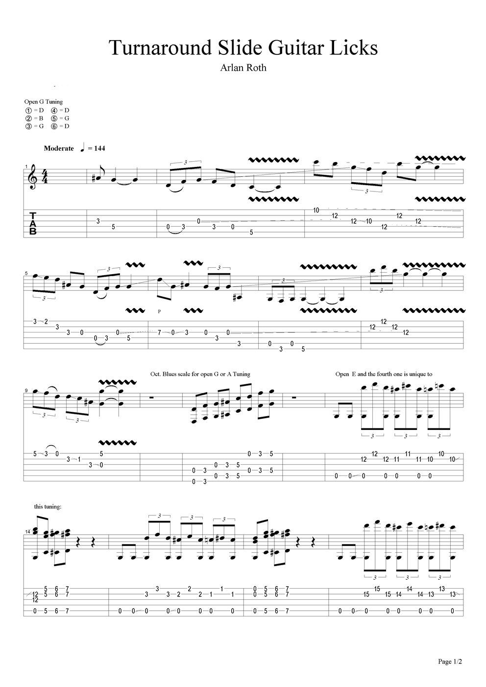 Turnaround Slide Guitar Licks